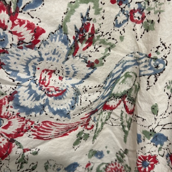 Set of 2 Ralph Lauren King Shams Floral/Birds Blue/Red/Cream - Picture 1 of 6